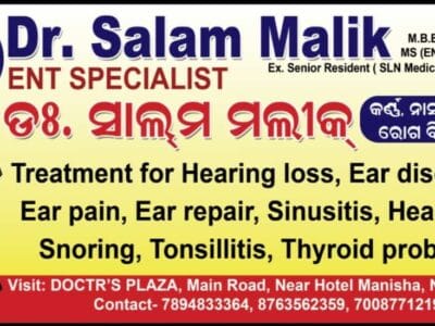Top ENT Specialist in Nabarangpur | Dr. Salam - Expert in Hearing Loss, Sinusitis & Thyroid Treatment