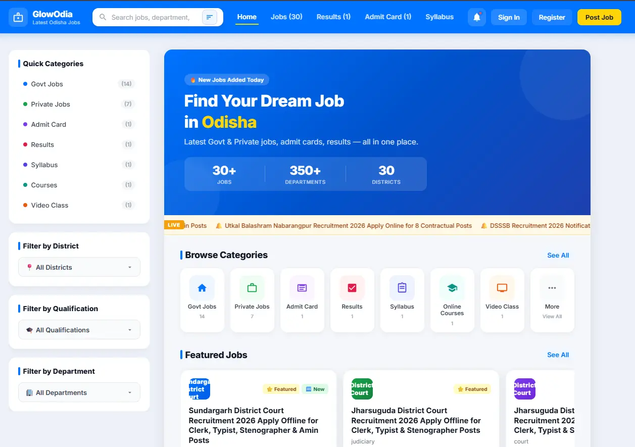 Glow Odia Job Portal